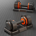 Home Dumbbell Full 5-in-1 Set Handle 25lbs Gym Body Anti-Slip for Adjustable Workouts - Metal