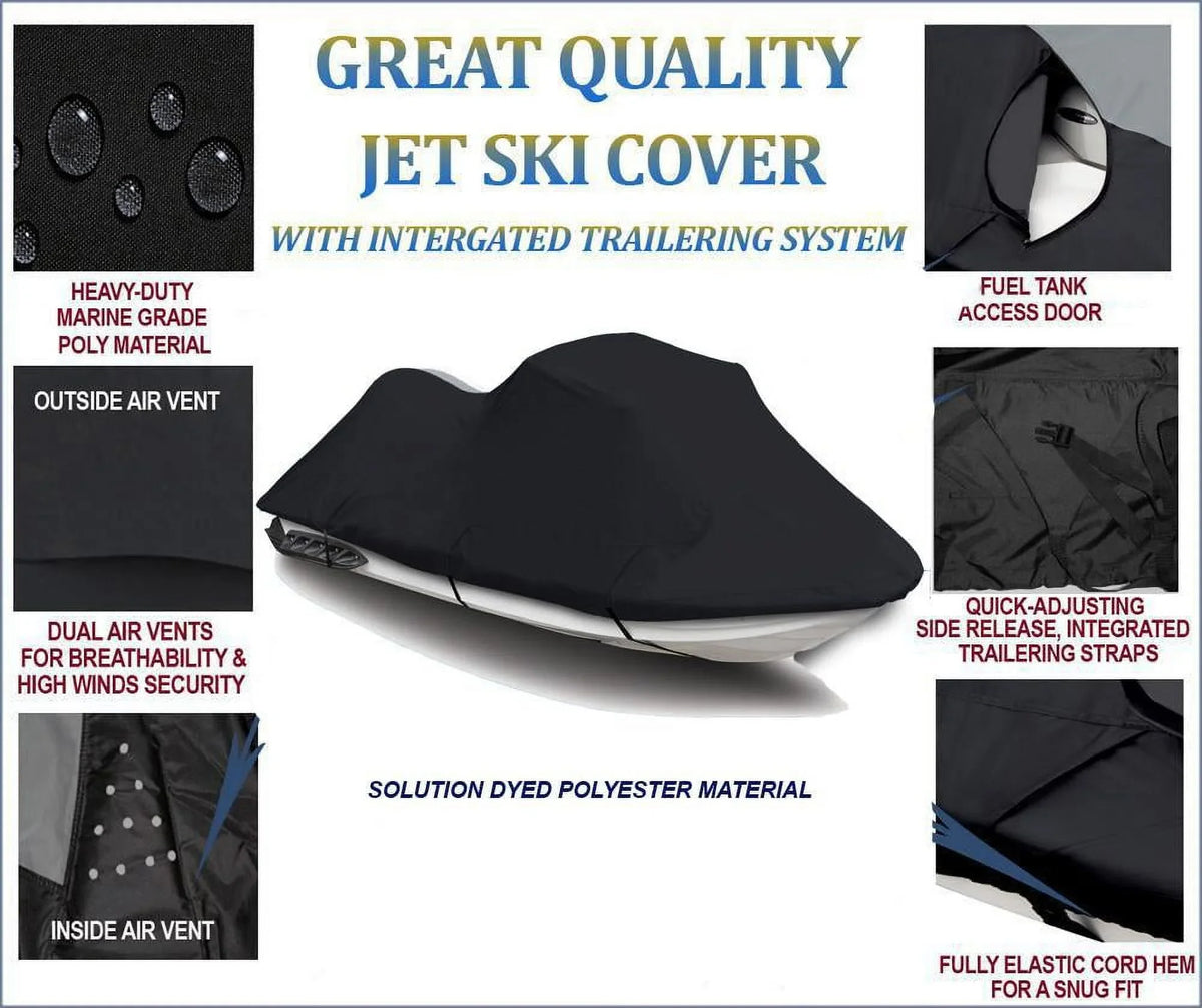 Jetski 600 DENIER BLACK Sea-Doo Ski TEC PWC SC 4 GTX 2003 Cover 2005 Jet Compatible for 2004 JetSki Bombardier Cover Doo Sea