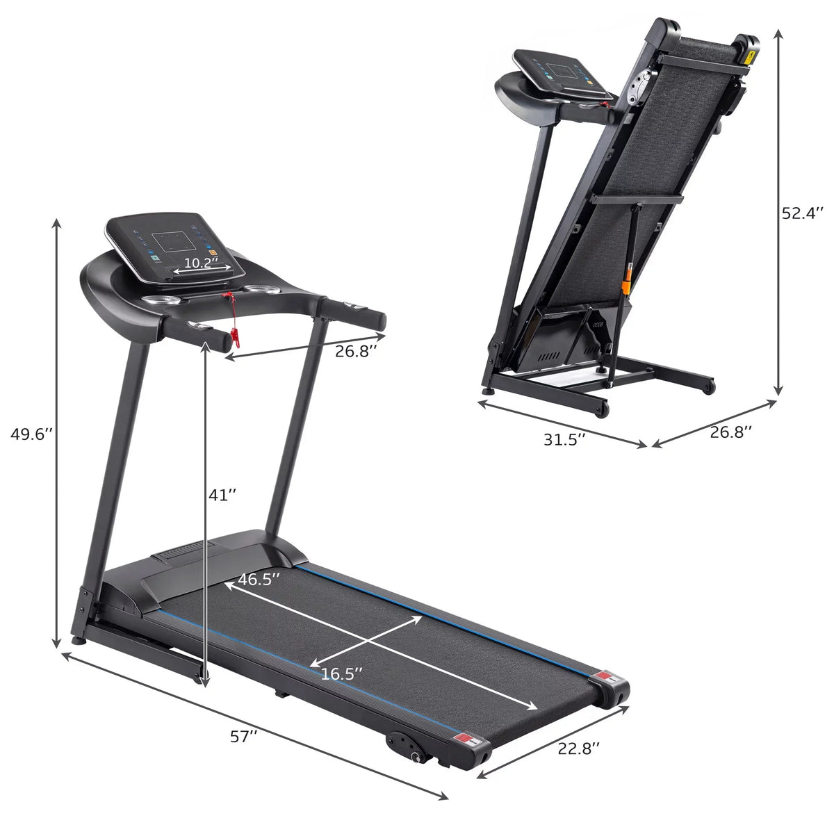 Electric Motorized with for 10 aixvx Speakers, Max. Home and Treadmill Incline MPH Audio Gym